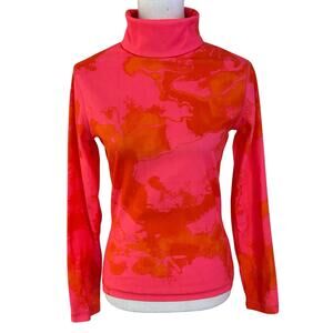 JSX Treme Size 2 US S Turtleneck Pink Orange Ski Winter Snow Skiing Watercolor